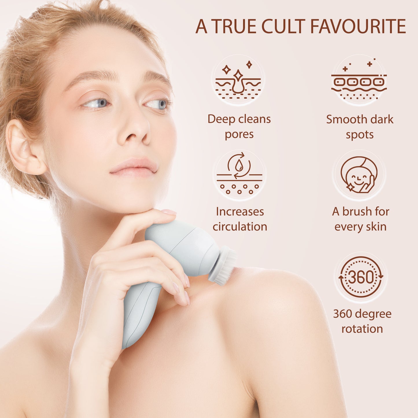Facial brush 5 in 1, Pearl