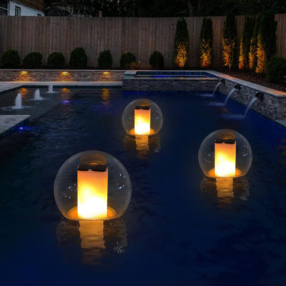 Solar Floating Pool Lights for Swimming Pool, Flame Led Lamp, 1 pcs