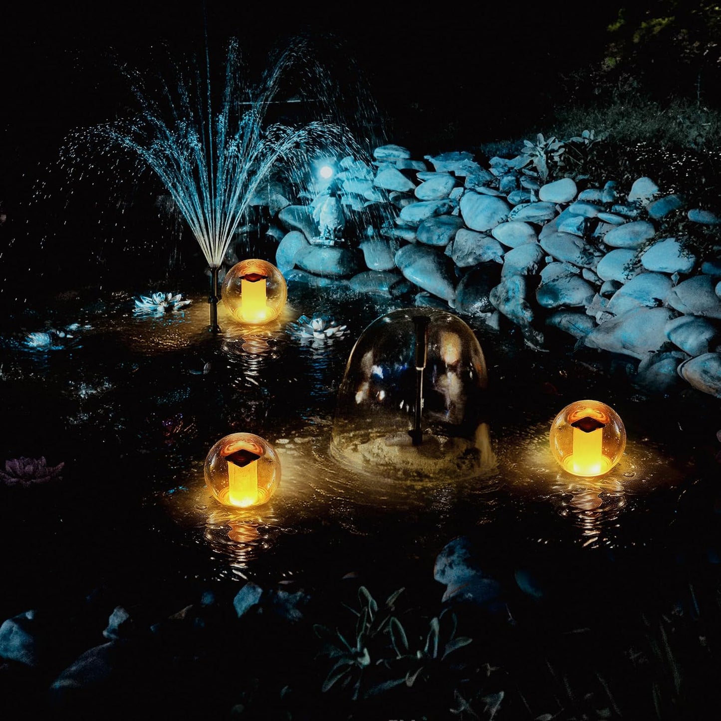 Solar Floating Pool Lights for Swimming Pool, Flame Led Lamp, 1 pcs