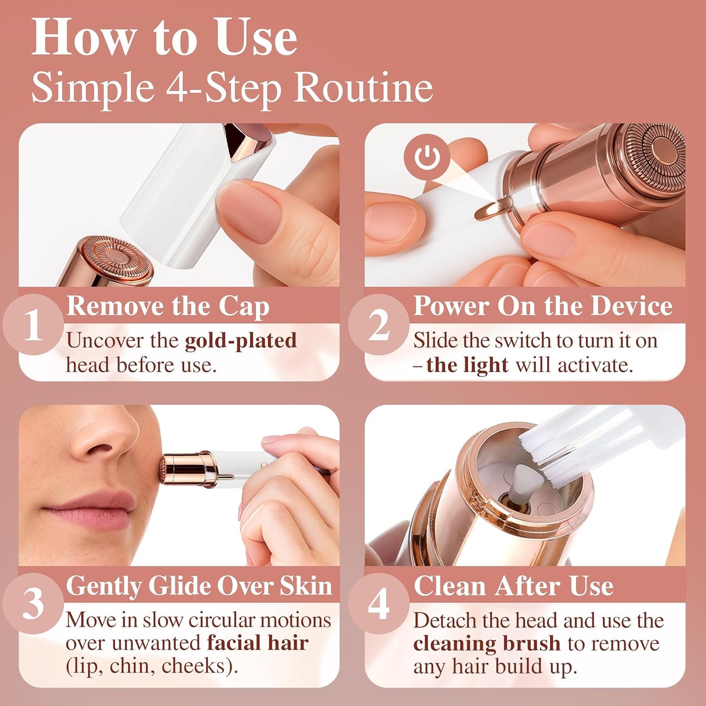 Gen 2 Facial Hair Removal for Women, white