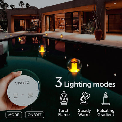 Solar Floating Pool Lights for Swimming Pool, Flame Led Lamp, 1 pcs